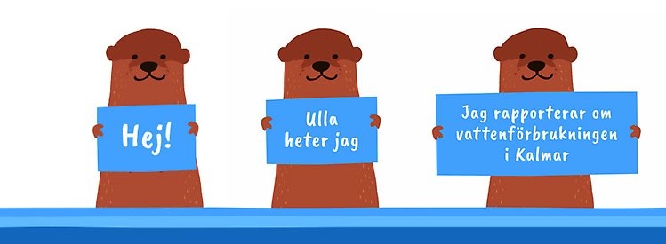 Dekorationsbild på Uttern Ulla som är vår presentatör som dyker upp på olika ställen och presenterar Veckans vattenrapport. 